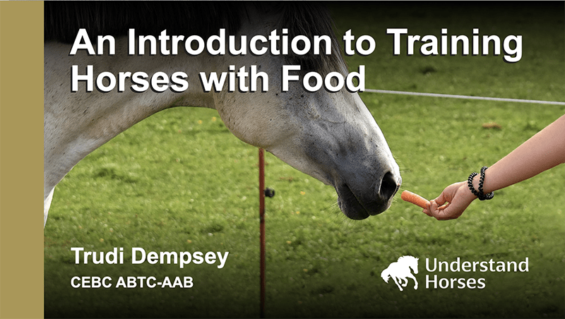 An introduction to training Horses with food course card at Understand Horses
